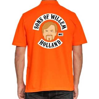 👉 Koningsdag poloshirt / polo t-shirt Sons Of Willem Holland MC oranje heren - Koningsdag kleding/ shirts