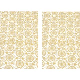 👉 Tafelloper beige antislip Set van 2x stuks tafellopers extra dik 150 x 40 cm