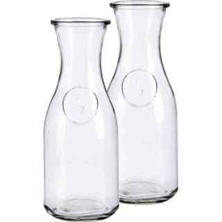 Karaf Set van 2x stuks glazen wijn/water karaffen 500 ml 8 x 20 cm