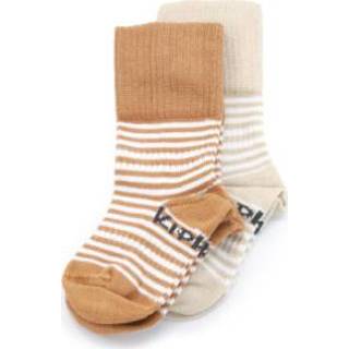 👉 Sock beige KipKep Stay-On Socks 2-Pack Party Camel en Sand Organic 8718182143478