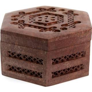 👉 Sieraden doos steen bruin Sieradendoos (110 mm) 7141262578210