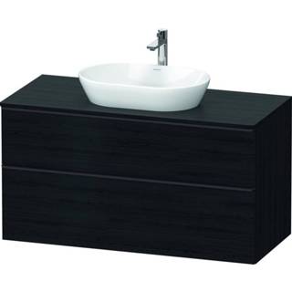 👉 Wastafel onderkast spaanplaat eiken zwart Duravit D-Neo wastafelonderkast 120x66.4x55cm 2 lades (zwart) Mat de496901616 4063382109828