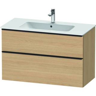 👉 Wastafel onderkast spaanplaat eiken Natuur Duravit D-Neo wastafelonderkast 101x62.5x46.2cm 2 lades Mat de436303030 4063382105301