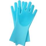 👉 Handschoenen blauw siliconen Benson Magic schoonmaak met ingebouwde borstels - multi-functionele poetshandschoenen 1 paar 8719992554270