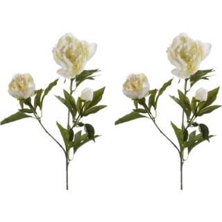 👉 Kunstbloem wit 2x stuks pioenrozen takken 70 cm