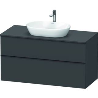 👉 Wastafel onderkast spaanplaat grafiet Duravit D-Neo wastafelonderkast 120x66.4x55cm 2 lades Mat de496904949 4063382109880