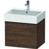 👉 Wastafel onderkast spaanplaat noten Duravit D-Neo wastafelonderkast 58.4x44x44.2cm 1 lade (donker) Mat de427102121 4063382107633