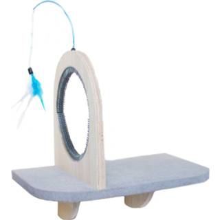 👉 All For Paws Skywalk - Groom & Play Platform - Wandkrabpaal - 42x6.5x29 cm Grijs