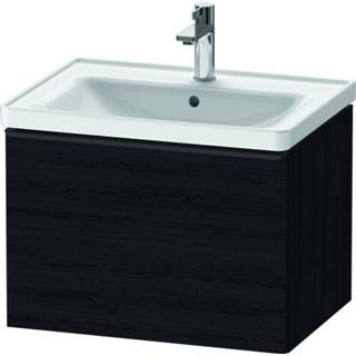 👉 Wastafel onderkast spaanplaat eiken zwart Duravit D-Neo wastafelonderkast 63.4x44x45.2cm 1 lade met softclose (zwart) Mat de425401616 4063382102546