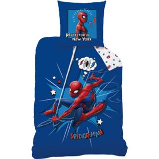 👉 Dekbedovertrek katoen blauw Spiderman Protector - Eenpersoons 140 X 200 Cm 3272760469848