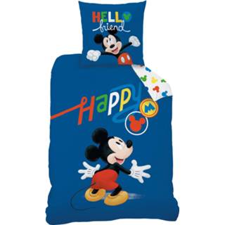👉 Dekbedovertrek katoen blauw Disney Mickey Mouse Happy - Eenpersoons 140 X 200 Cm 3272760472237