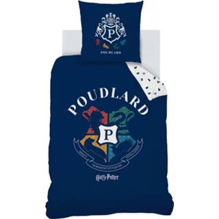 👉 Dekbedovertrek katoen blauw Harry Potter Poudlard - Eenpersoons 140 X 200 Cm 3272760472114