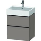 👉 Wastafelonderkast basalt spaanplaat Duravit D-Neo 58.4x62.5x44.2cm 2 lades Mat de437104343 4063382108449