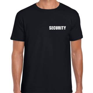 👉 Shirt zwart One Size mannen Security grote maten t-shirt voor heren - bedrukking aan voor- en achterkant beveiliger 8720276330510