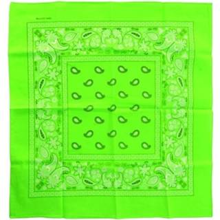 👉 Zakdoek groene One Size groen Neon bandana 53 x cm 8719538354234