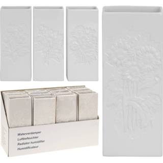 👉 Radiator witte One Size wit 10x bak waterverdampers 20 cm - bloemen motief voor de verwarming Luchtvochtigheid verhogen 8720276568784