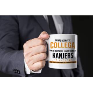 👉 Koffiemok wit One Size Ik was de trotse collega van grappigste, leukste en beste kanjers / theebeker - 300 ml 8720276301831