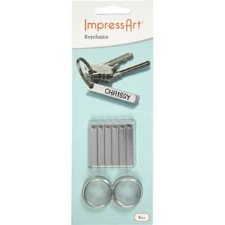 👉 Knutselset staal zilver One Size ImpressArt sleutelhangers 40 mm 6 stuks 11499047124