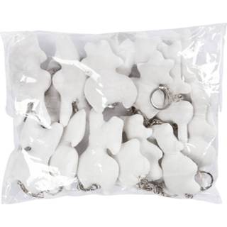👉 Wit katoen One Size Creotime sleutelhangerfiguren 6-10 cm 15 stuks 5712854336048