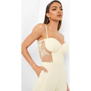 👉 Jumpsuit stone Contrasterende Kanten Wide Leg Met Korset Detail,