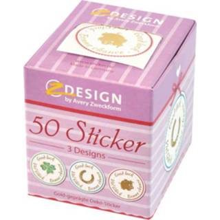 👉 Etiket papier junior roze Avery etiketten Veel Geluk 38 mm 50 stuks 4004182568118