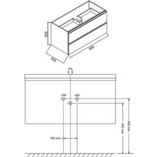 Wastafelonderkast wit One Size Saqu 100x45,5x50 cm 8714175948600