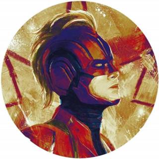 👉 Helm papier multikleur Komar Avengers Painting Captain Marvel Helmet Zelfklevend Fotobehang 128x128cm Rond 4055065180545