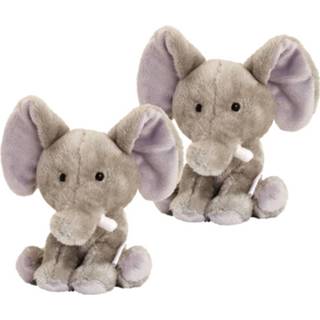 👉 Olifant knuffel pluche grijs 2x Stuks Keel Toys 14 Cm - Dieren Speelgoed Olifanten Knuffels 8720576221006