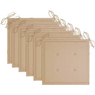 👉 Tuinstoelkussen beige stof active Tuinstoelkussens 6 st 40x40x4 cm 8720286147221