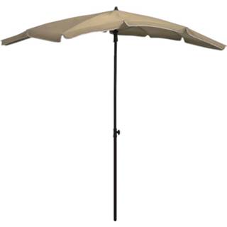 👉 Parasol taupe Vidaxl Met Paal 200x130 Cm 8720286205136