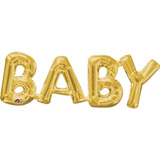 👉 Folieballon goud goudkleurig baby's Amscan Baby 66 X 22 Cm 26635337632