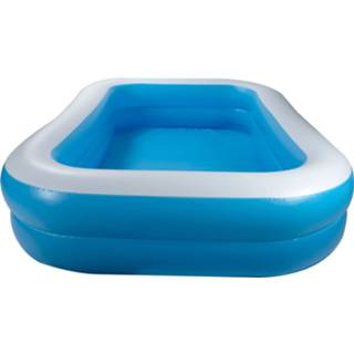 👉 Zwembad PVC blauw kinderen Creative Kids - Opblaasbaar Rechthoek 262x175x51cm Max 778 Liter 2 Ringen 8711252249292
