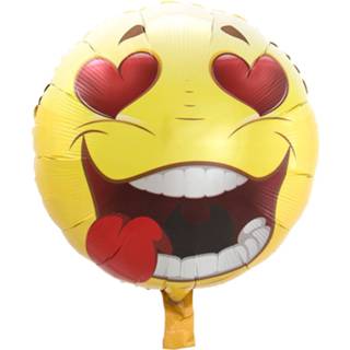 👉 Folieballon geel rood Folat Verliefde Emoticon 43 Cm Geel/rood 8714572607322