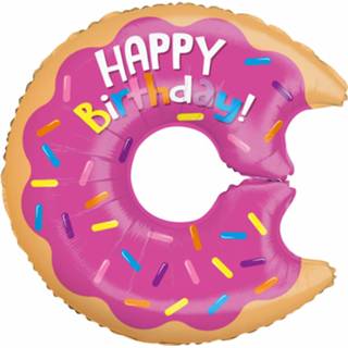 👉 Folieballon roze Globos Happy Birthday Donut 70 Cm 681070112376