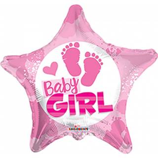 👉 Folieballon folie ster active baby's meisjes baby girl (46 cm)
