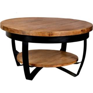 👉 Salontafel hout bruin mannen Dimehouse Industrieel Rond Baldo - 70 Cm Mangohout 7106613325912