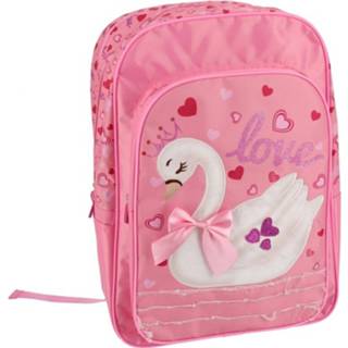 👉 Rugzak roze polyester Gerimport Zwaan Junior 30 X 43 Cm 8430540964807