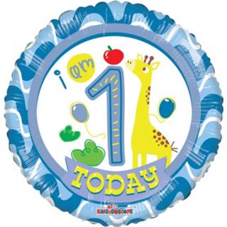 👉 Folieballon blauw jongens Globos Happy 1st Birthday 45,5 Cm 681070101271