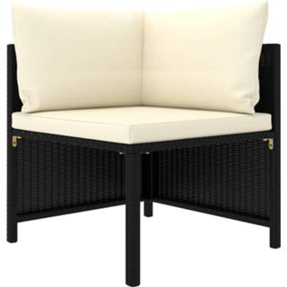 👉 Hoekbank zwart synthetisch Vidaxl Sectioneel Met Kussens Poly Rattan 8720286166765