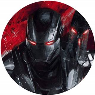 👉 Zelfklevend fotobehang papier multikleur Komar Avengers Painting War-machine 128x128cm Rond 4055065180507