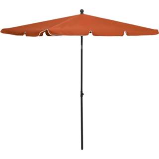 👉 Parasol oranje Vidaxl Met Paal 210x140 Cm Terracottakleurig 8720286205075