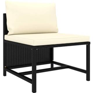 Zwart synthetisch Vidaxl Middenbank Sectioneel Met Kussens Poly Rattan 8720286166772