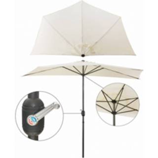 👉 Muurparasol polyester crème 4gardenz® Halfrond 3m Diameter - 300x154x235 Cm Creme 8720572200227