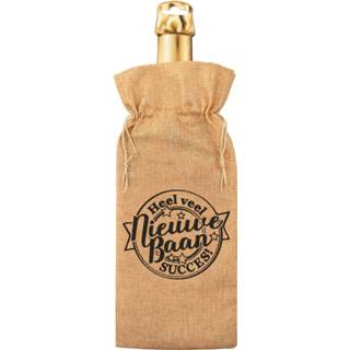 👉 Bruin jute Paper Dreams Flescadeauverpakking Nieuwe Baan 42 Cm 8716764006197