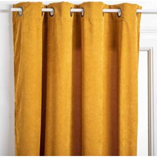 👉 Gordijn geel fluweel Atmosphera - Geribbeld Oker 140 X 260 Cm 3560238655177
