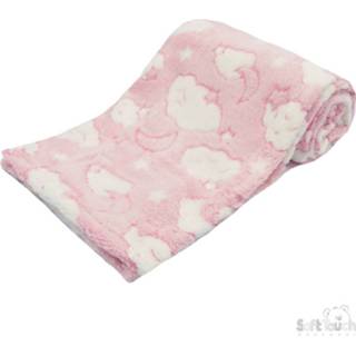 👉 Deken roze katoen Soft Touch Cloud Embossed 70 X 100 Cm Fleece 5023797308581