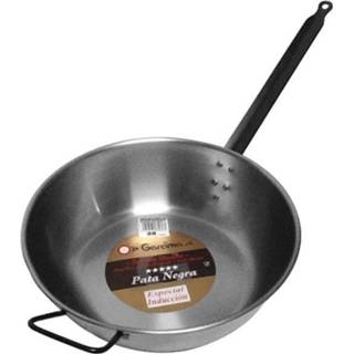 👉 Plaatstaal PU wit Lyonnaise Pan Hoog Met Tegengreep, Plaatstaal, 36 Cm - Garcima 8412595880363