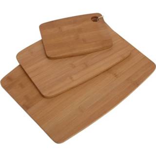 👉 3x Bamboe houten snijplanken - Snijplanken/serveerplanken/broodplanken van hout