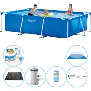 👉 Zwembad PVC blauw Intex Frame Pool Rechthoekig 300x200x75 Cm - 7-delig Deal 8720574960860