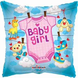 👉 Folieballon roze blauw baby's meisjes Globos Baby Girl 46 Cm Roze/blauw 681070191814